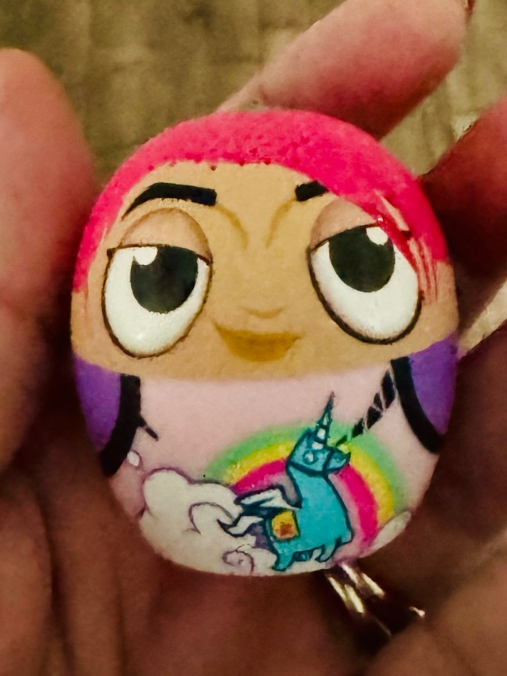 FORTNITE BITTY BOOMERS Pink-Head Speaker with Rainbow Unicorn Graphic